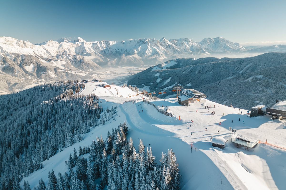 Skipiste am Asitz im Skicircus Saalbach Hinterglemm Leogang Fieberbrunn